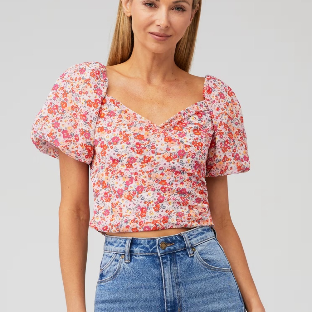 ASTR SONNET TOP, floral size medium